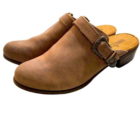 Minnetonka Womens Billie mule western mule size 8 brown suede leather slip on - Picture 1 of 5
